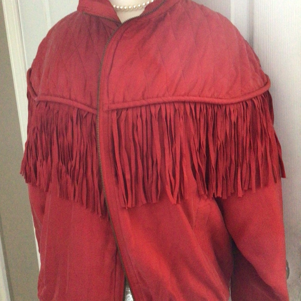 Vintage red fringe jacket